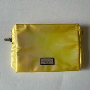 Gucci Beauty Yellow Makeup Bag Cosmetic Toiletry Case